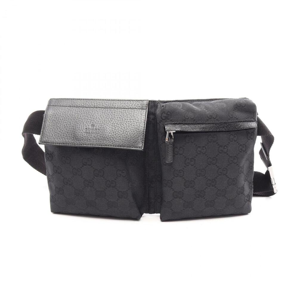 GUCCI Black Leather Fanny Pack